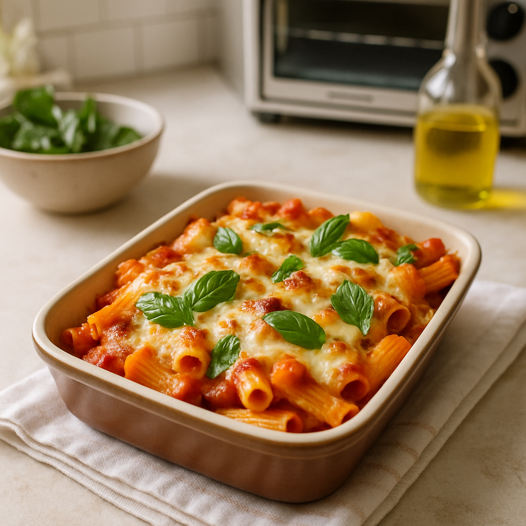 Toaster Oven Baked Ziti for Two