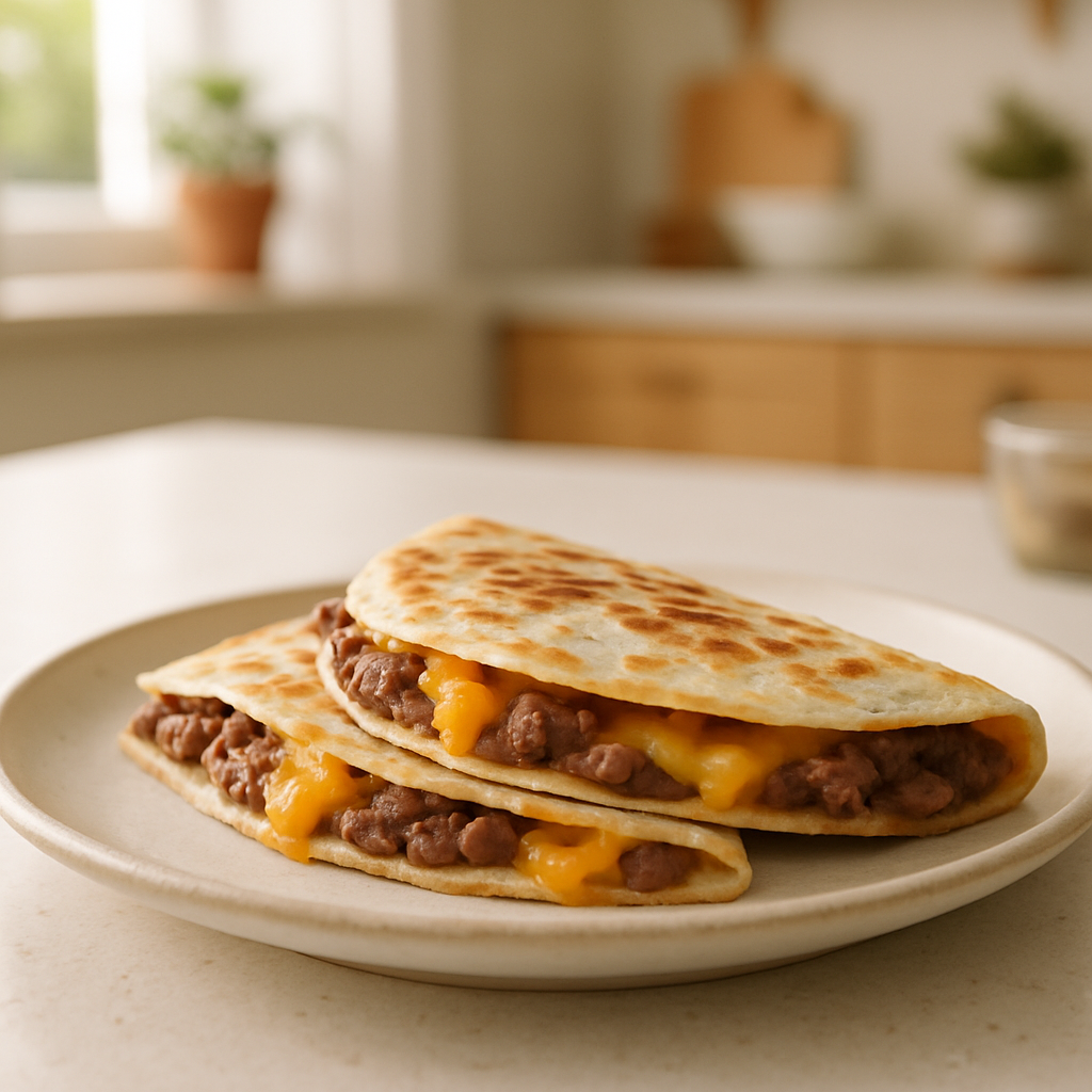 Toaster Oven Bean and Cheese Quesadilla