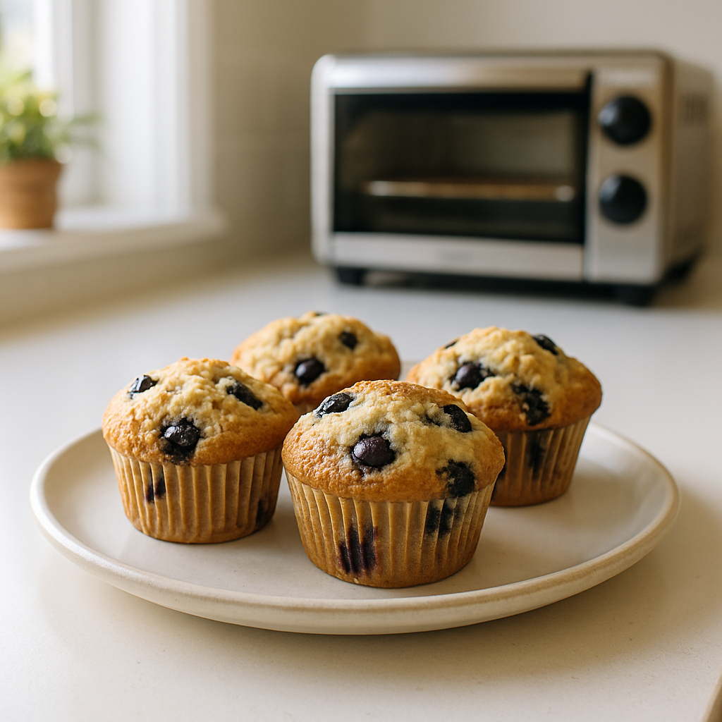 Toaster Oven Blueberry Muffins