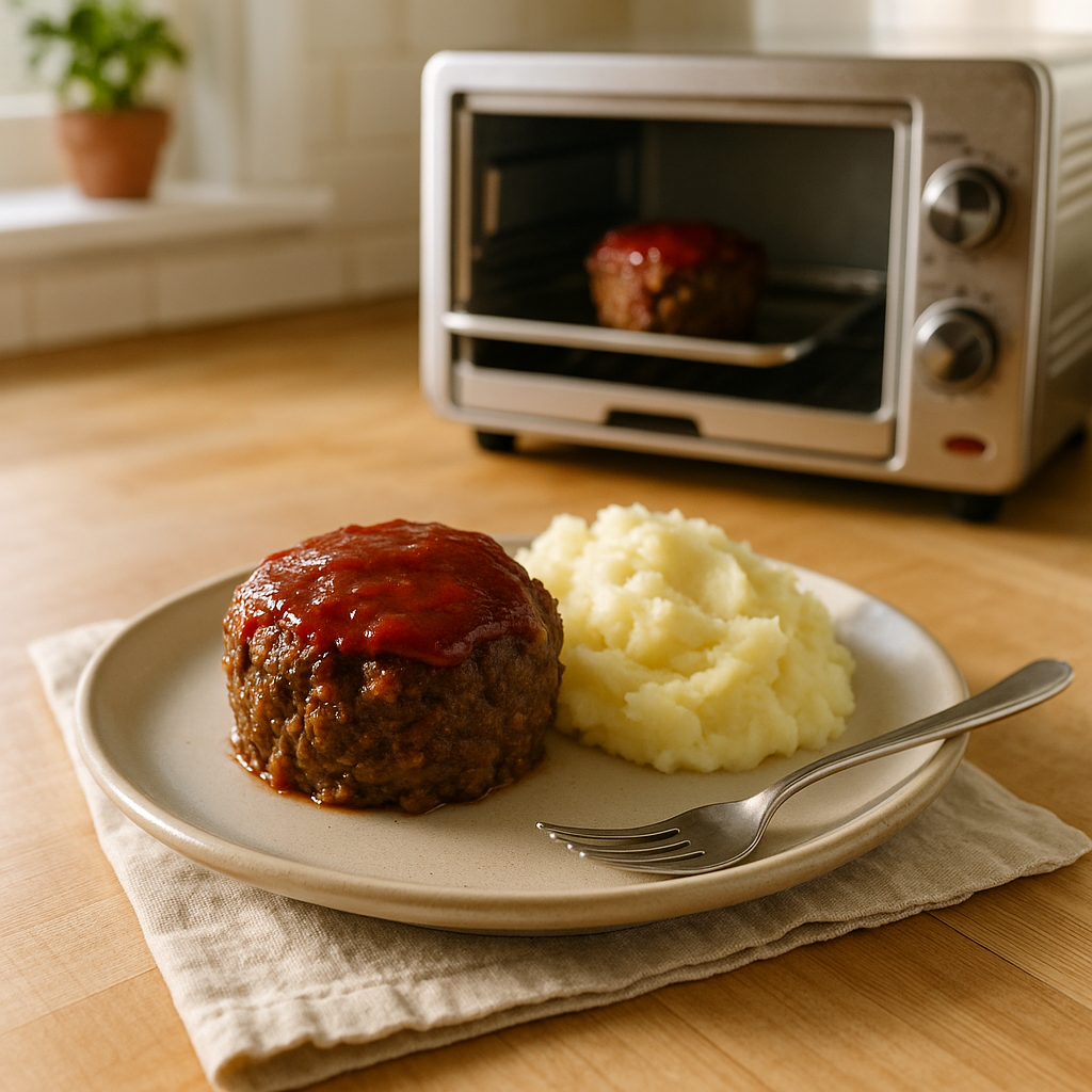 Toaster Oven Mini Meatloaf for Two